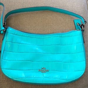 Coach blue crocodile purse